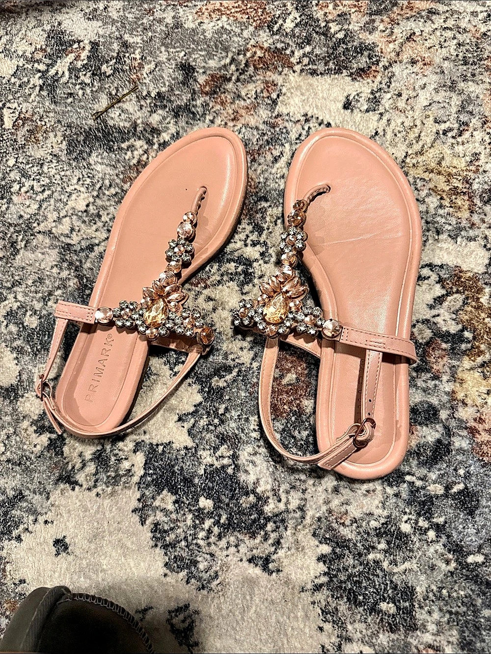 Primark Embellished Pink Sandals Size US 8